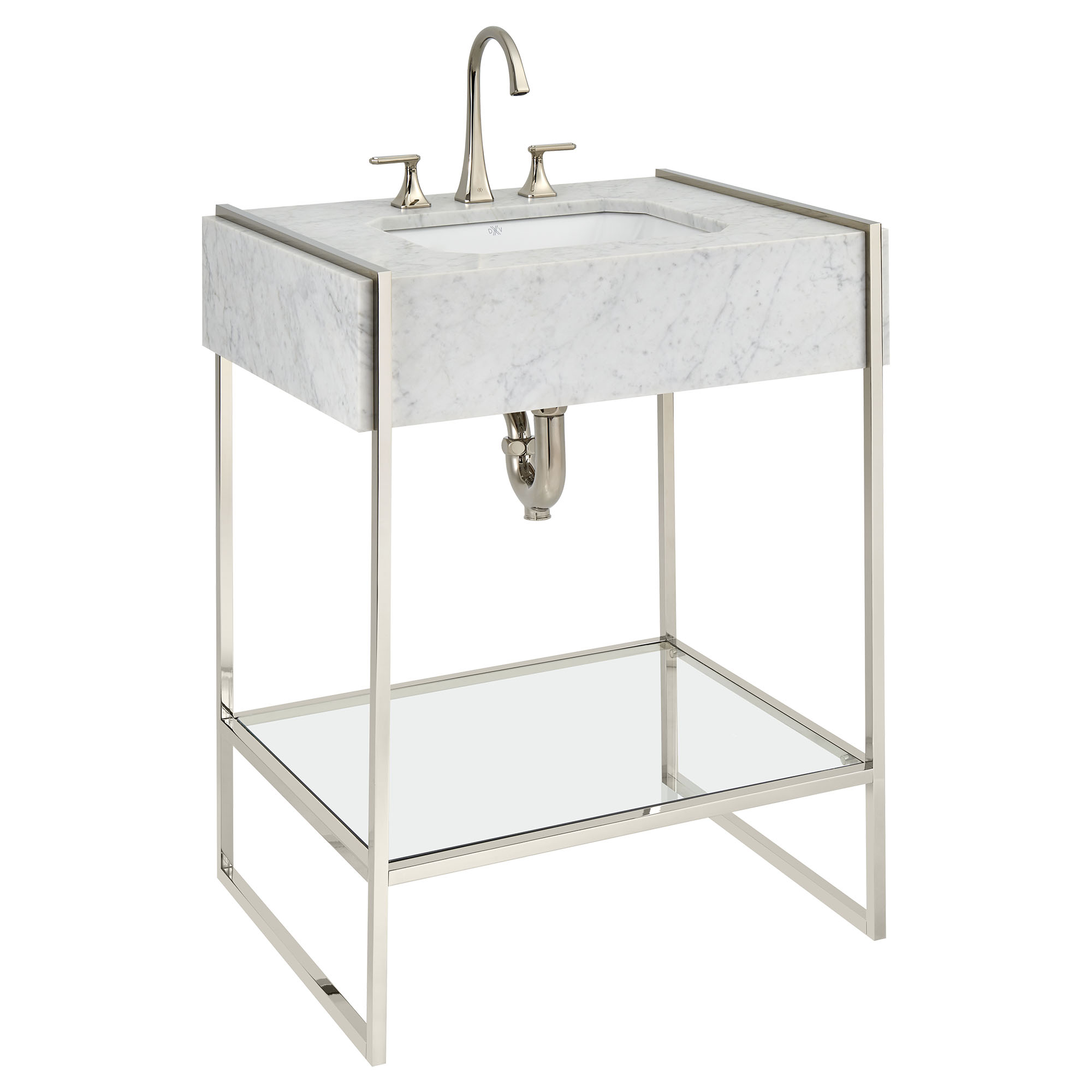 30 in. Console Legs with Glass Shelf